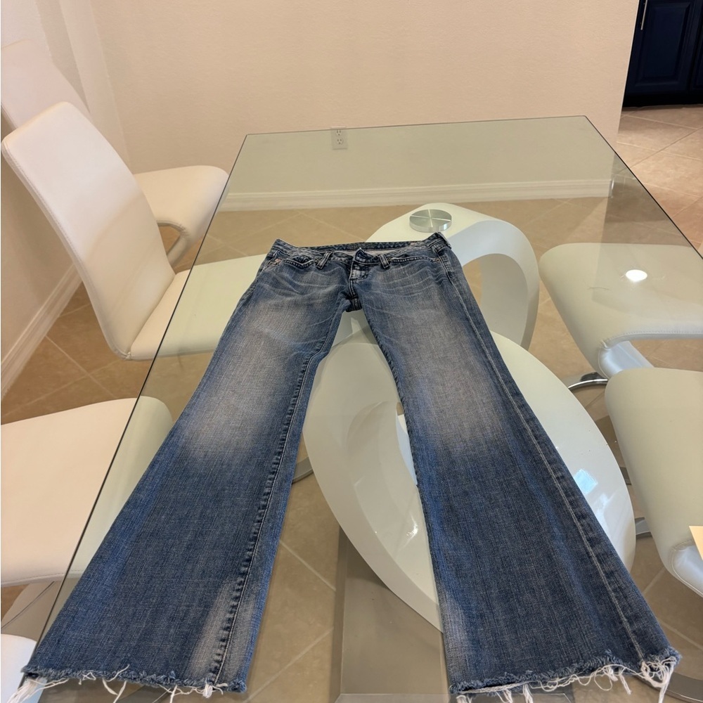 Stylish Blue Bootcut Low Rise